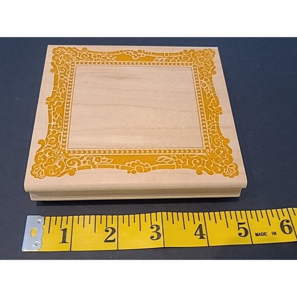 Posh Impressions 1995 Frame Boarder 4.5” X 4” Rubber Wood Stamp NEW - Picture 2 of 6